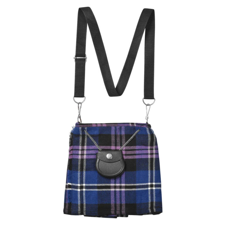 Traditional Scottish Women Tartan Bag Pleated Crossbody Purse – Adjustable Straps, Zip Closure Scottish Heritage Tartan