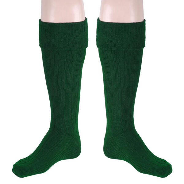 Scottish Square Kilt Hose for Men, Ribbed Socks for USA Shoe Sizes – Green
