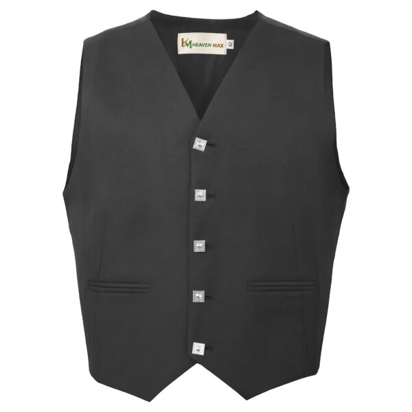 Scottish Black Argyle Kilt Jacket With Waistcoat/Vest – Sizes 36″- 54″