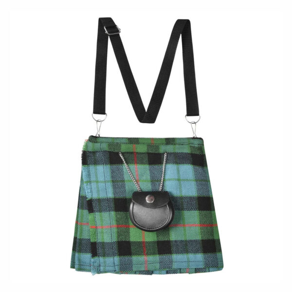 Traditional Scottish Women Tartan Bag Pleated Crossbody Purse – Adjustable Straps, Zip Closure Gunn Ancient Tartan