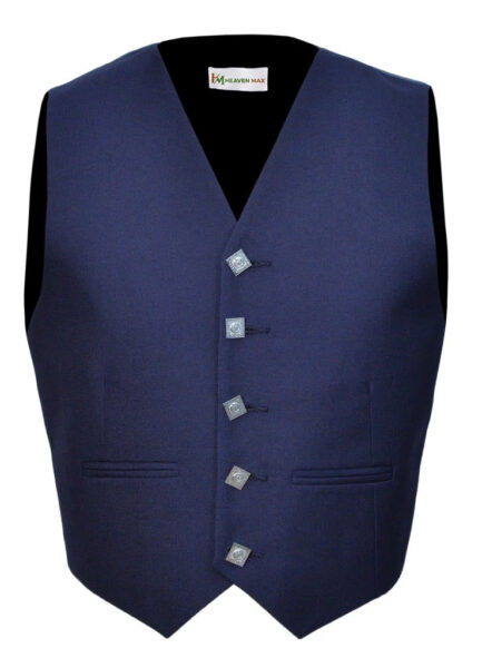 Scottish Blue Argyle Kilt Jacket With Waistcoat/Vest – Sizes 36″- 54″