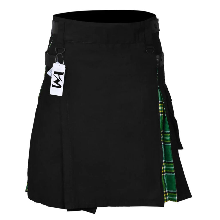Men’s Irish Heritage Tartan Hybrid Kilt with Cargo Pockets, Utility Kilt