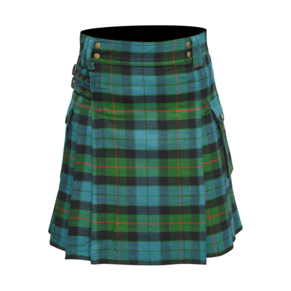 Scottish Men's Modern Gunn Ancient 16oz Tartan Pockets Utility Kilt, Cargo Kilt