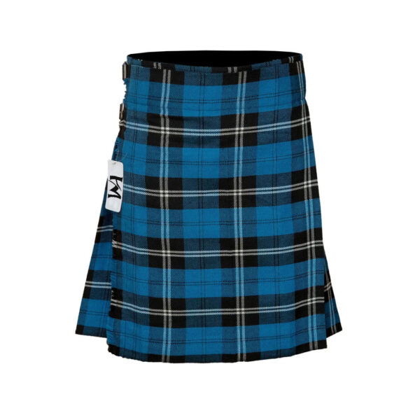 Men’s 5 Yard Scottish Tartan Kilt, Highland Wedding Kilt, Blue Ramsay Tartan Kilt