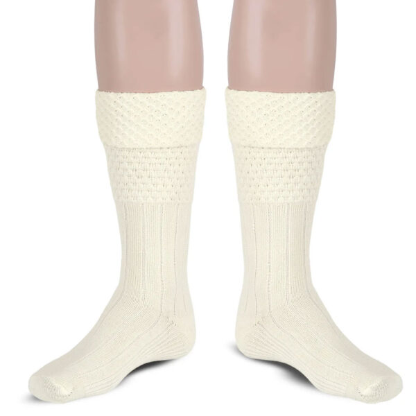 Scottish Bubbles Kilt Hose for Men, Ribbed Socks for USA Shoe Sizes – Off White