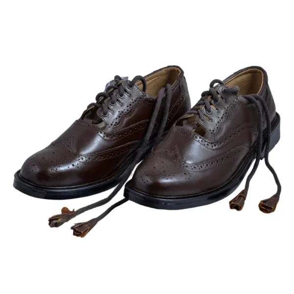 Scottish Brown Leather Ghillie Brogues Kilt Shoes UK Sizes